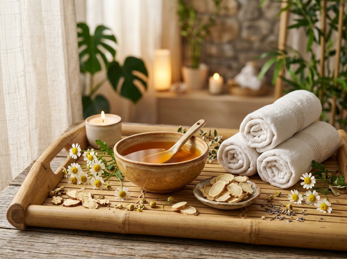 Gentle botanical ginseng facial oil application for improving microcirculation and firmness